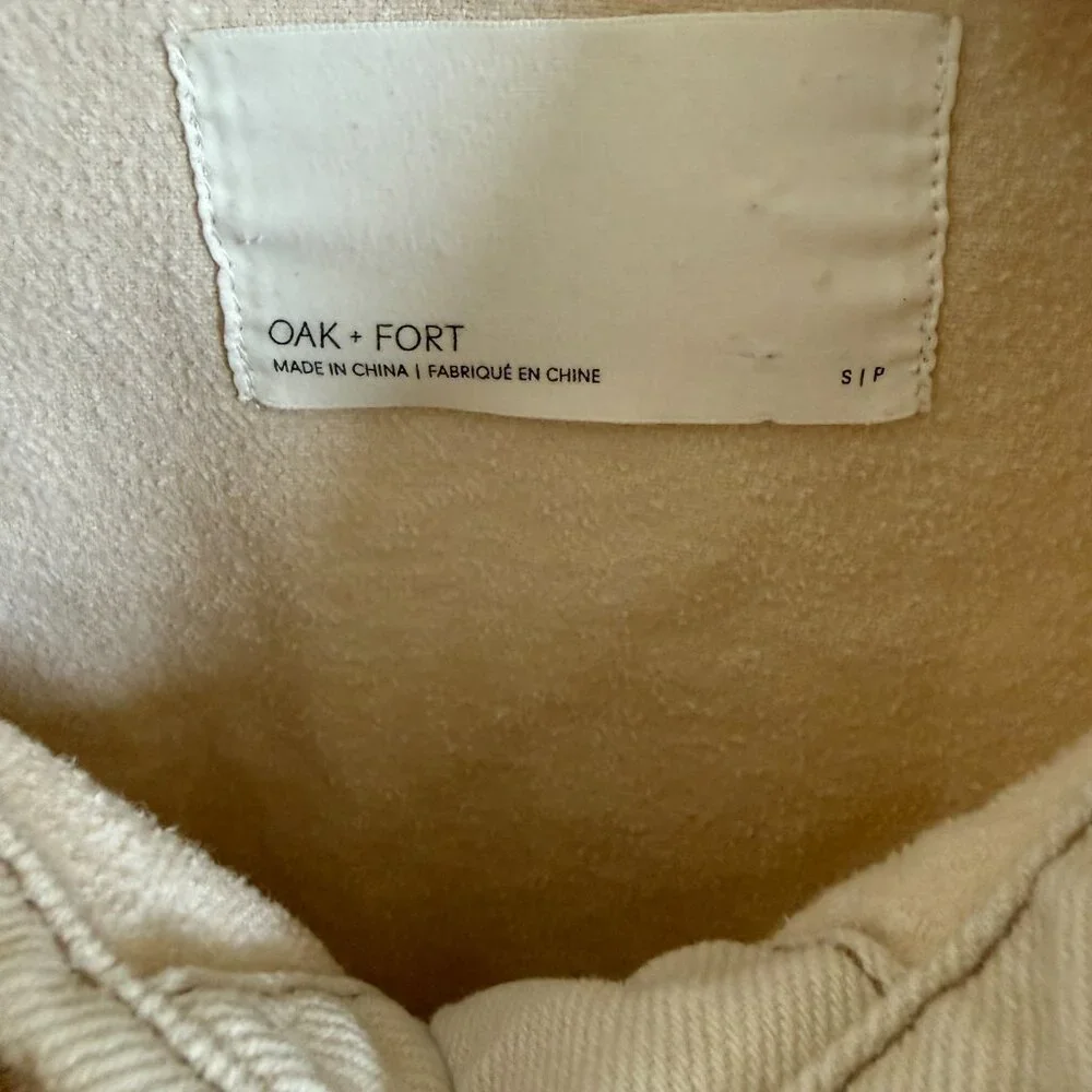 OAK + FORT ECRU/CREAM SIZE SMALL UTILITY JACKET - Picture 3 of 5